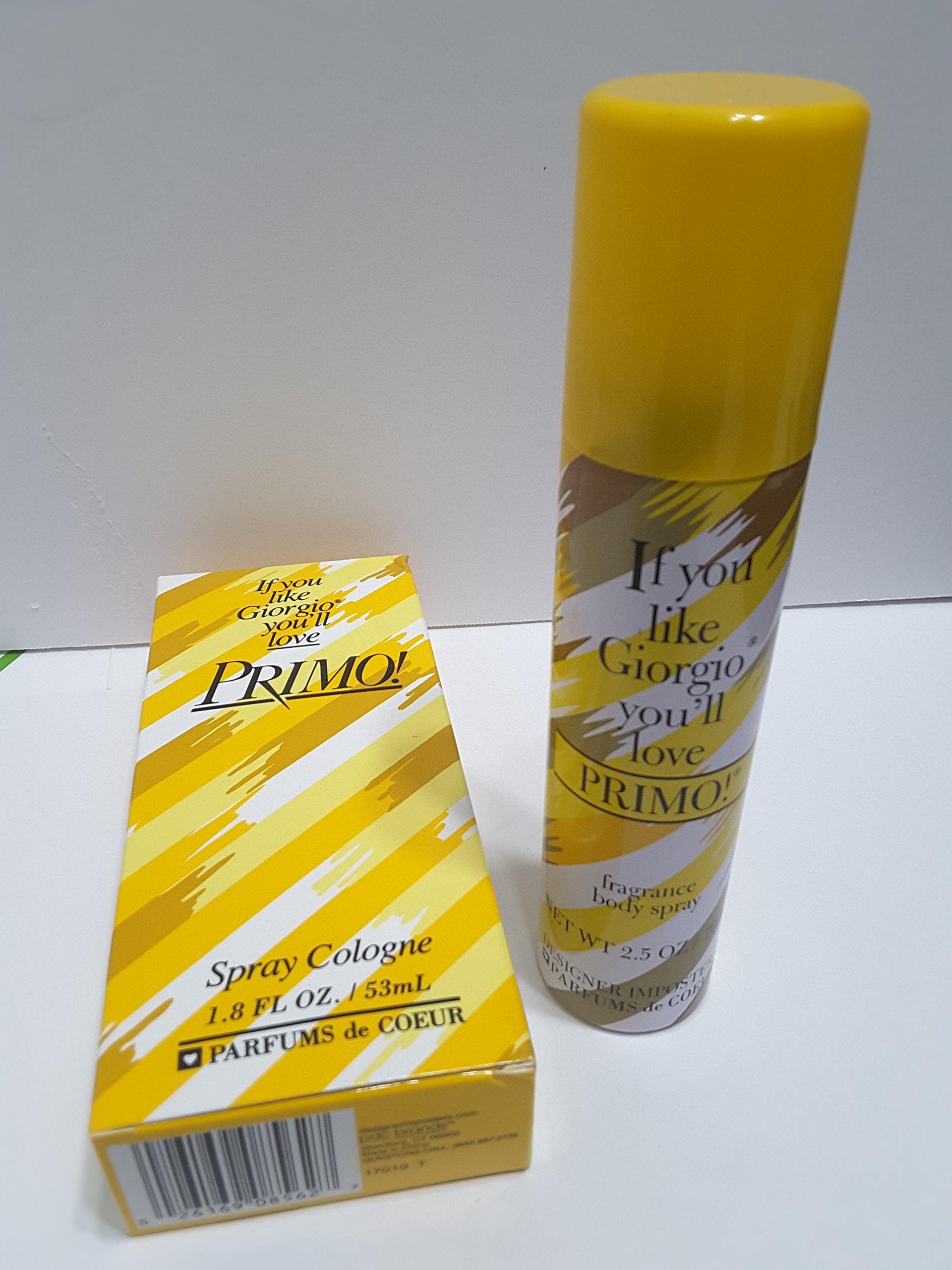 Primo Fragrance Deodorant Spray bottle showcases elegant design and all-day confidence.