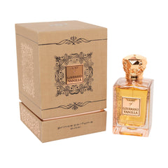 Prince Parfums Dubai Story of Gourmand Vanilla bottle front, showcasing premium packaging and vanilla notes for evenings