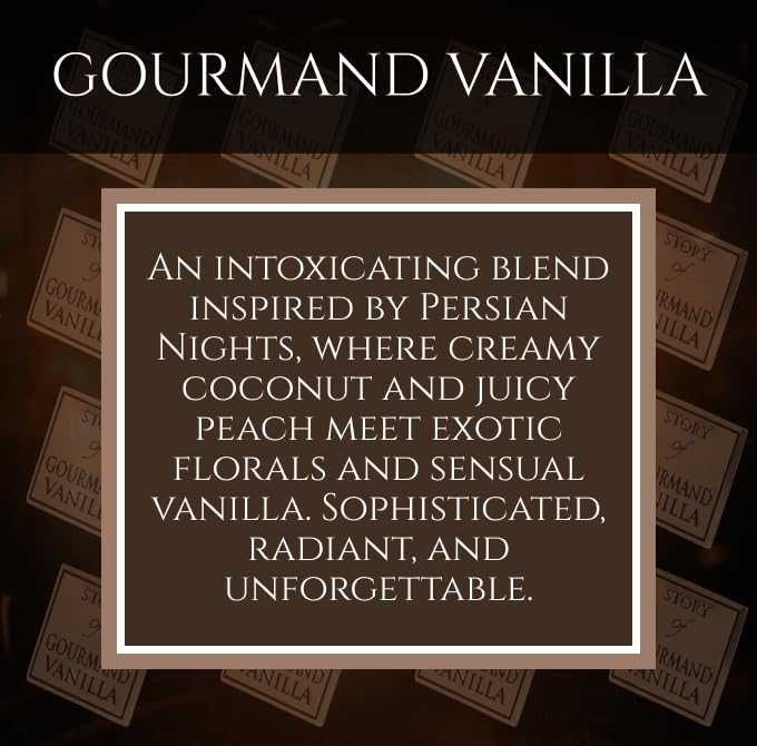 Prince Parfums Dubai Story of Gourmand Vanilla bottle side, depth of fragrance and profile