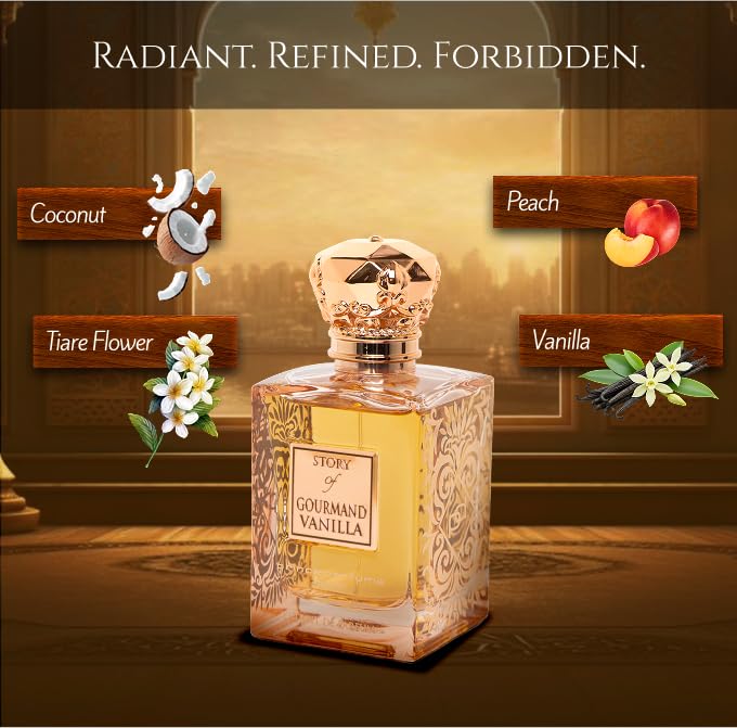 Prince Parfums Dubai Story of Gourmand Vanilla cap detail, premium design and luxury packaging
