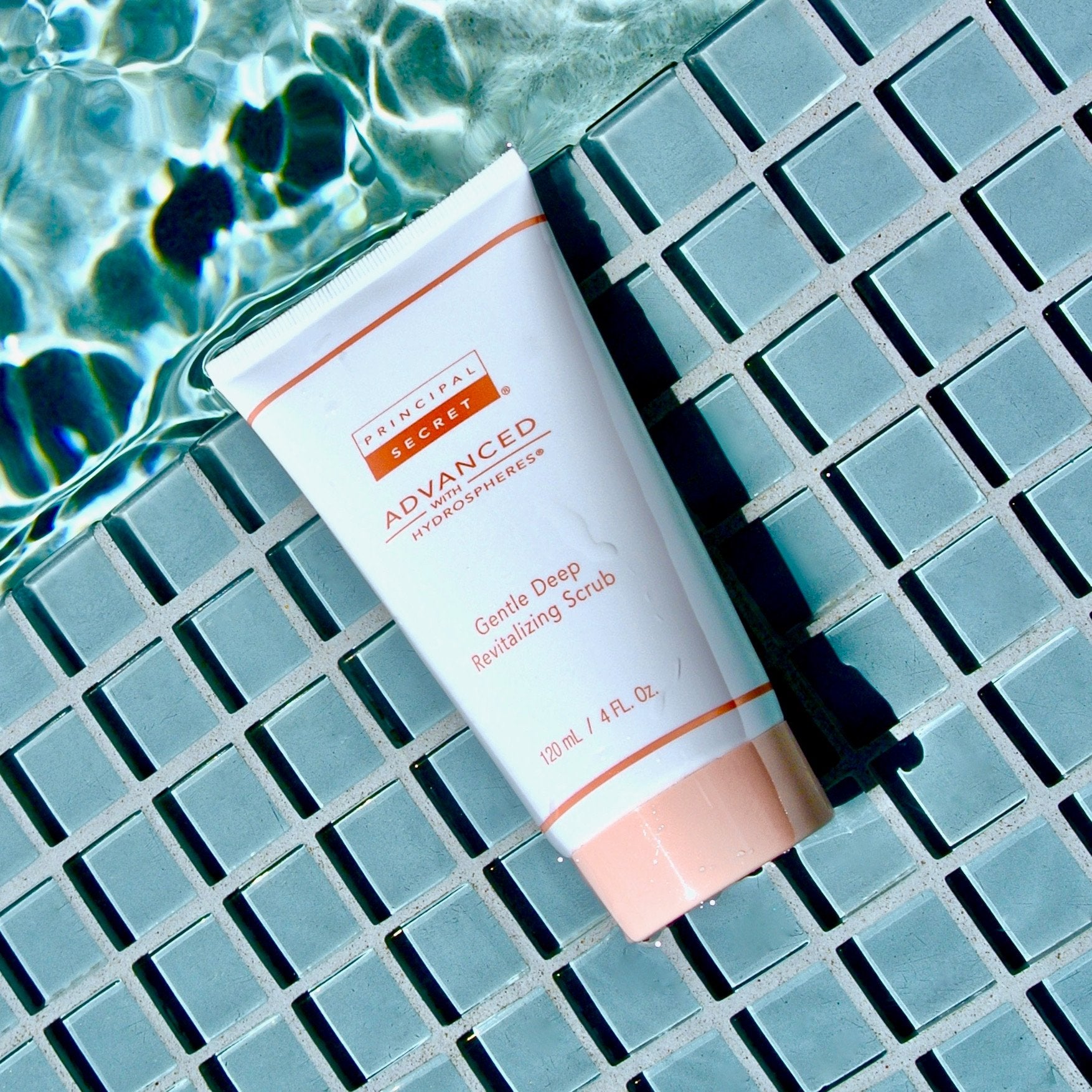Principal Secret Gentle Deep Revitalizing Scrub dispenser view for easy application.