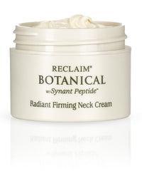 Principal Secret Radiant Firming Neck Cream label on jar indicating dermatologist-tested formula
