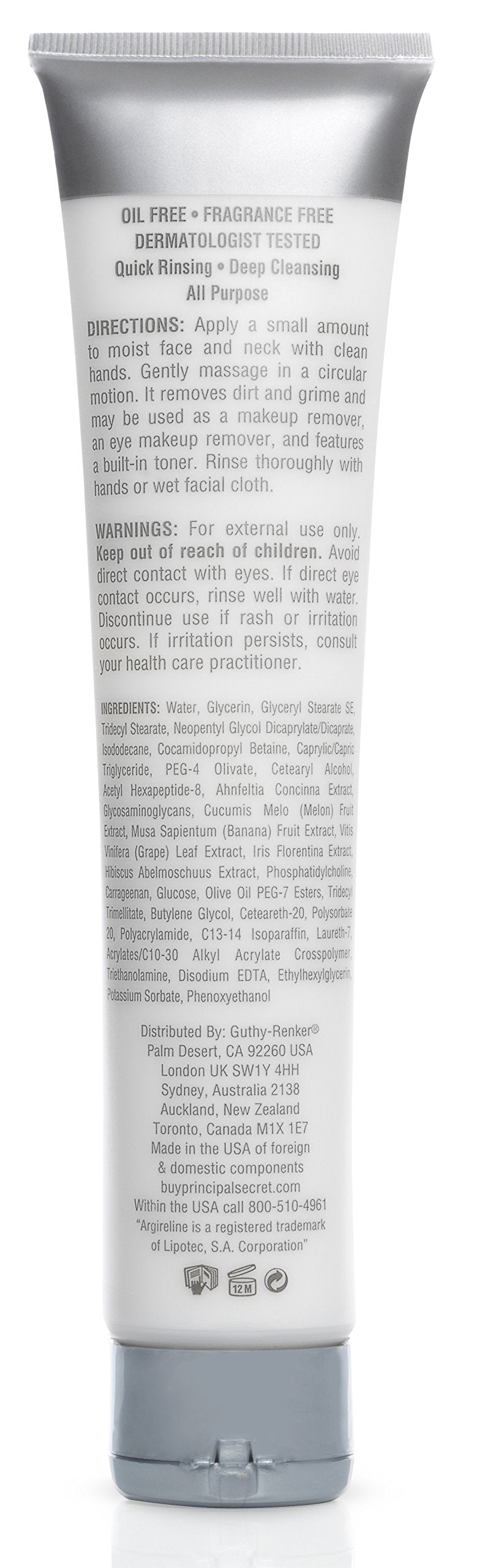 Creamy foam texture of Principal Secret Reclaim Argireline cleanser ready for gentle makeup removal.