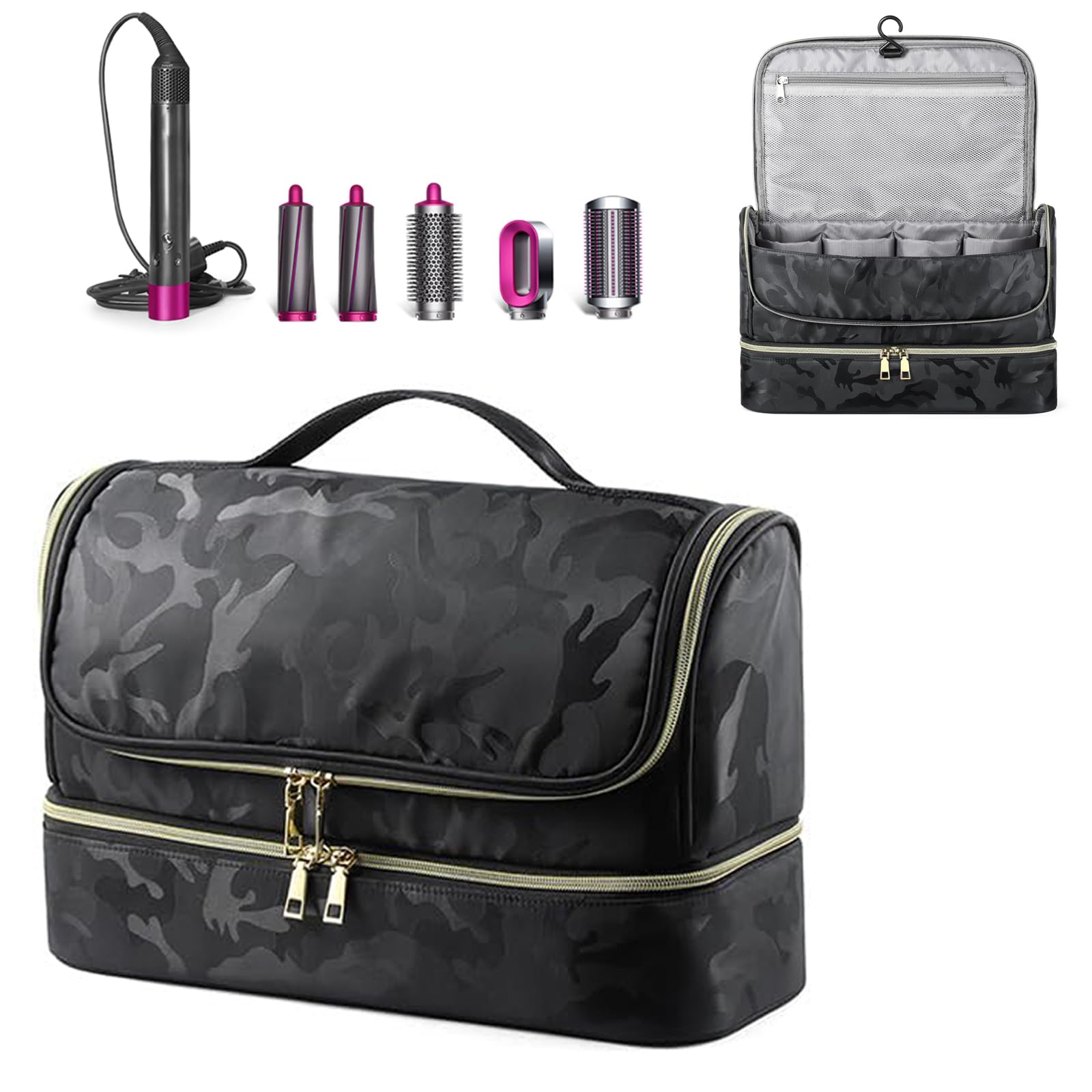 Pripher Dyson Airwrap double-layer case keeps accessories organized on the go.