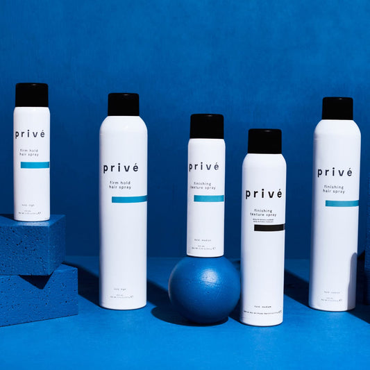 Prive finishing texture spray mist-dispense shows easy, even application for all hair types.