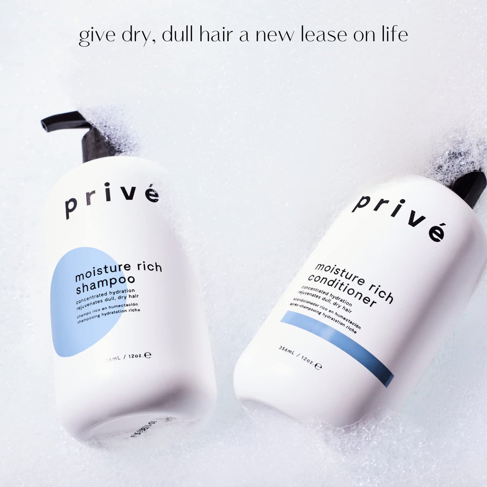 Prive Moisture Rich Conditioner lather demonstrates creamy texture for detangling