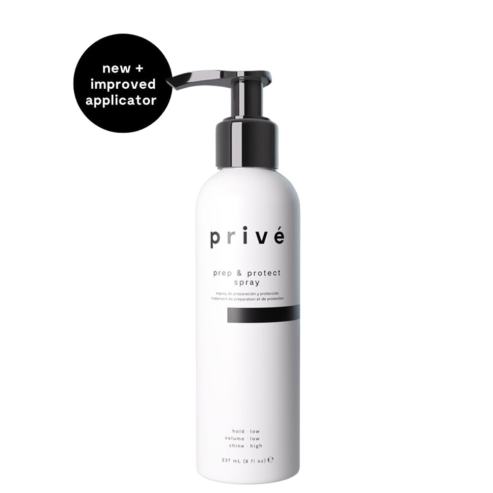 Privé Prep & Protect frizz control pre-styling solution for all hair types.