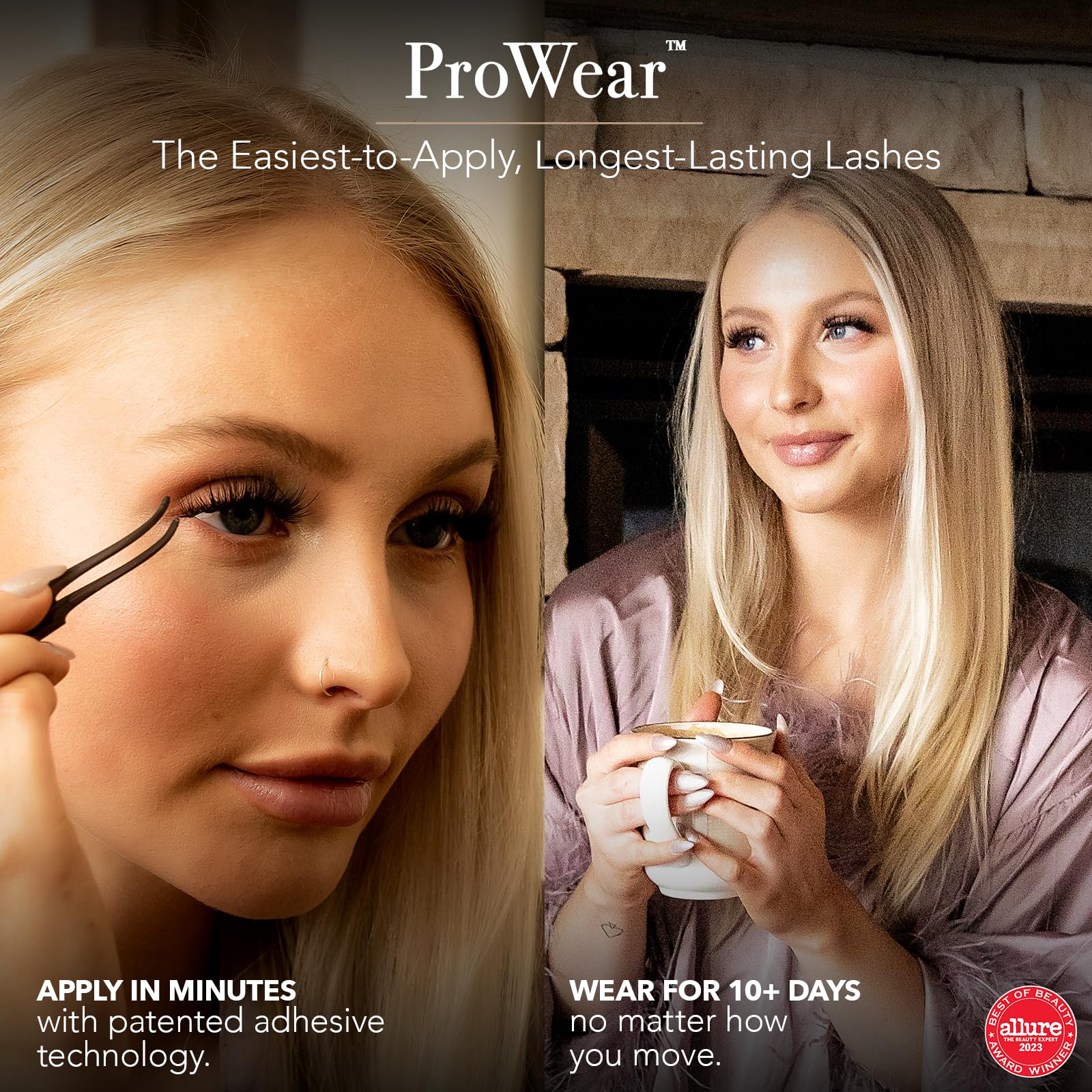 Pro Lash ProWear lash cluster application inner corner close-up for quick styling