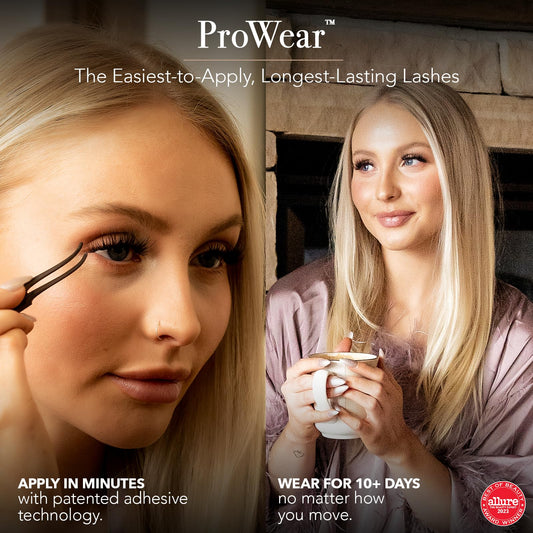 Pro Lash ProWear lash cluster application inner corner close-up for quick styling