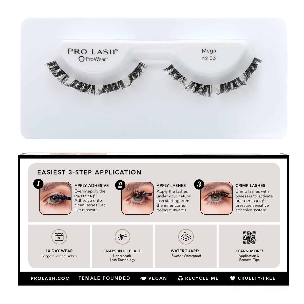 Pro Lash ProWear mega volume No. 03 black bundle for bold evening lashes