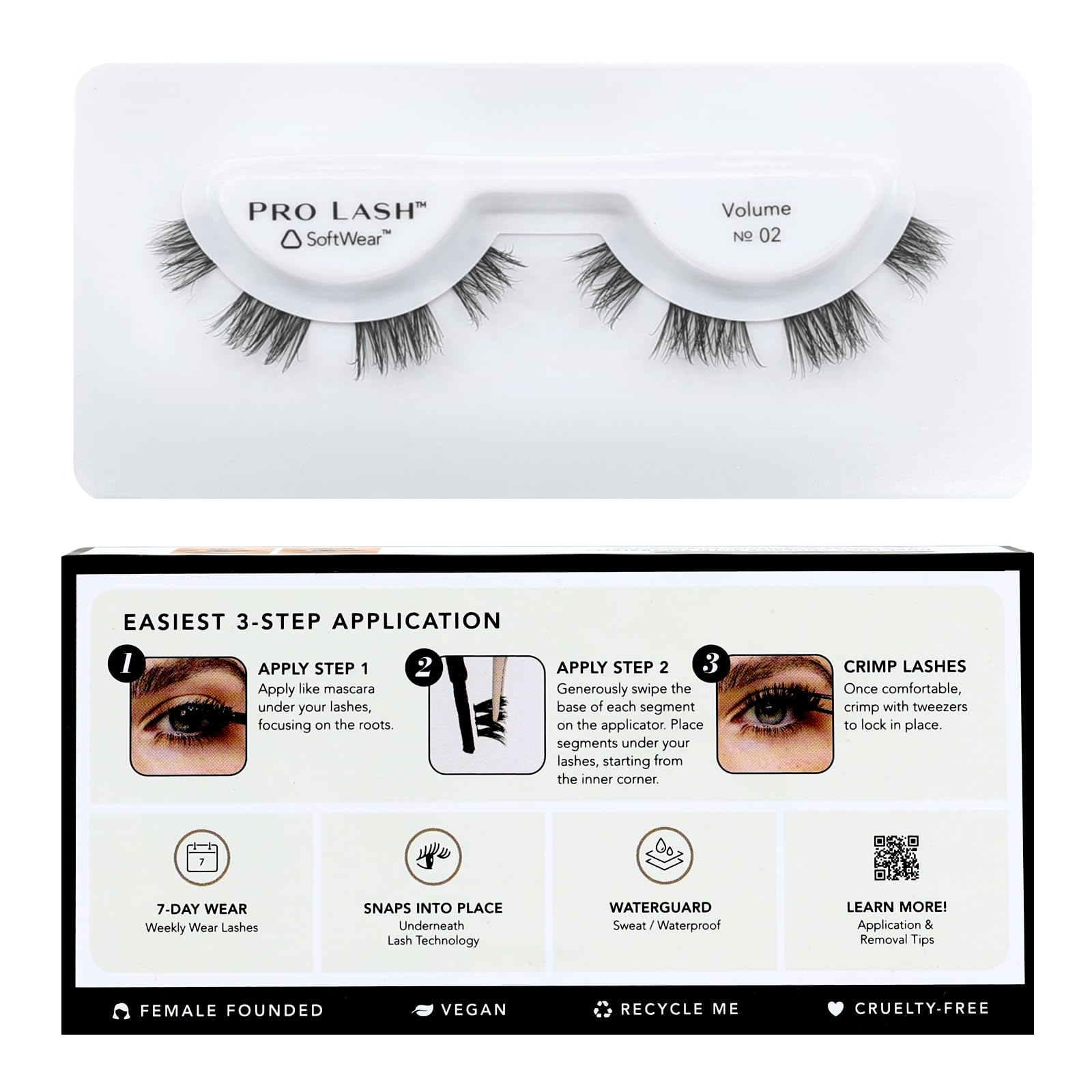 Pro Lash SoftWear cluster lashes bundle shows bold volume and easy application.