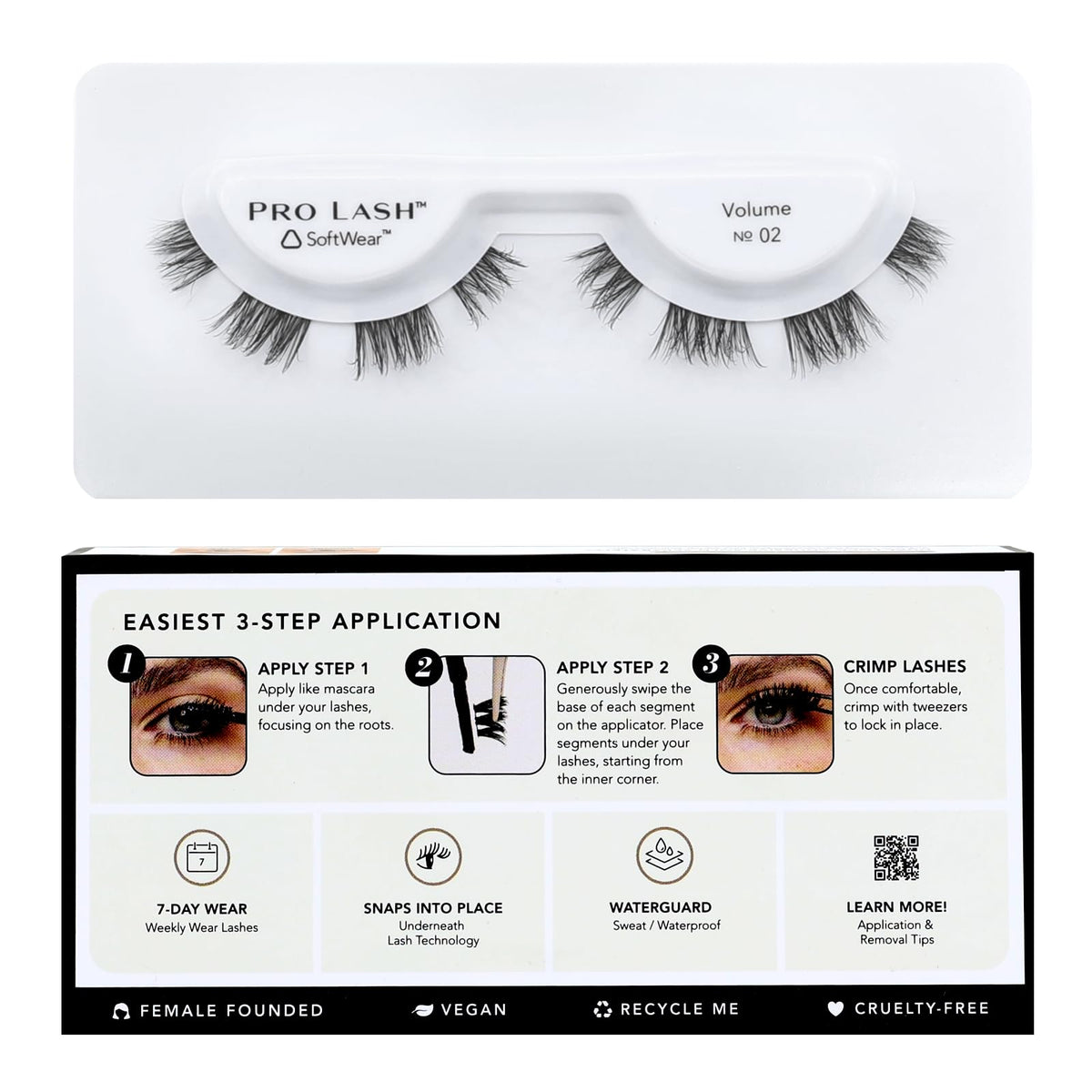Pro Lash SoftWear cluster lashes bundle shows bold volume and easy application.