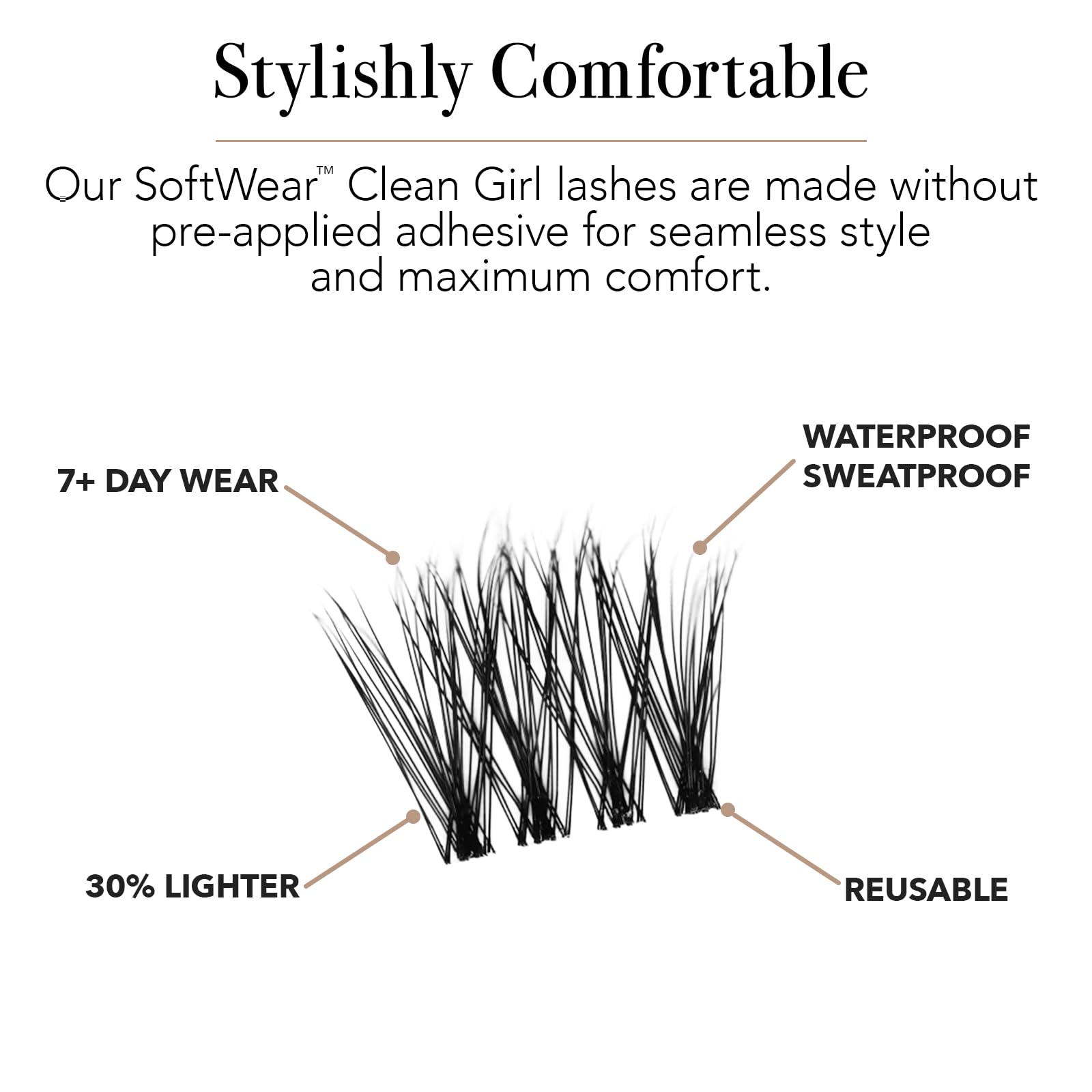 Pro Lash SoftWear lightweight lashes for a natural, day-long look.