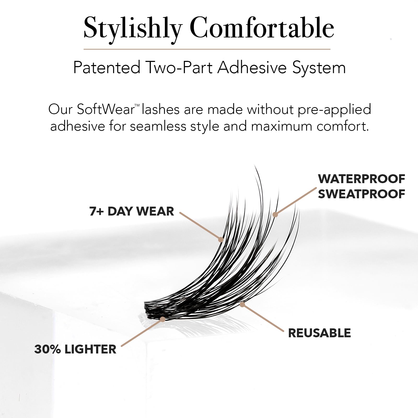 Pro Lash SoftWear cluster near inner corner shows natural look and secure grip