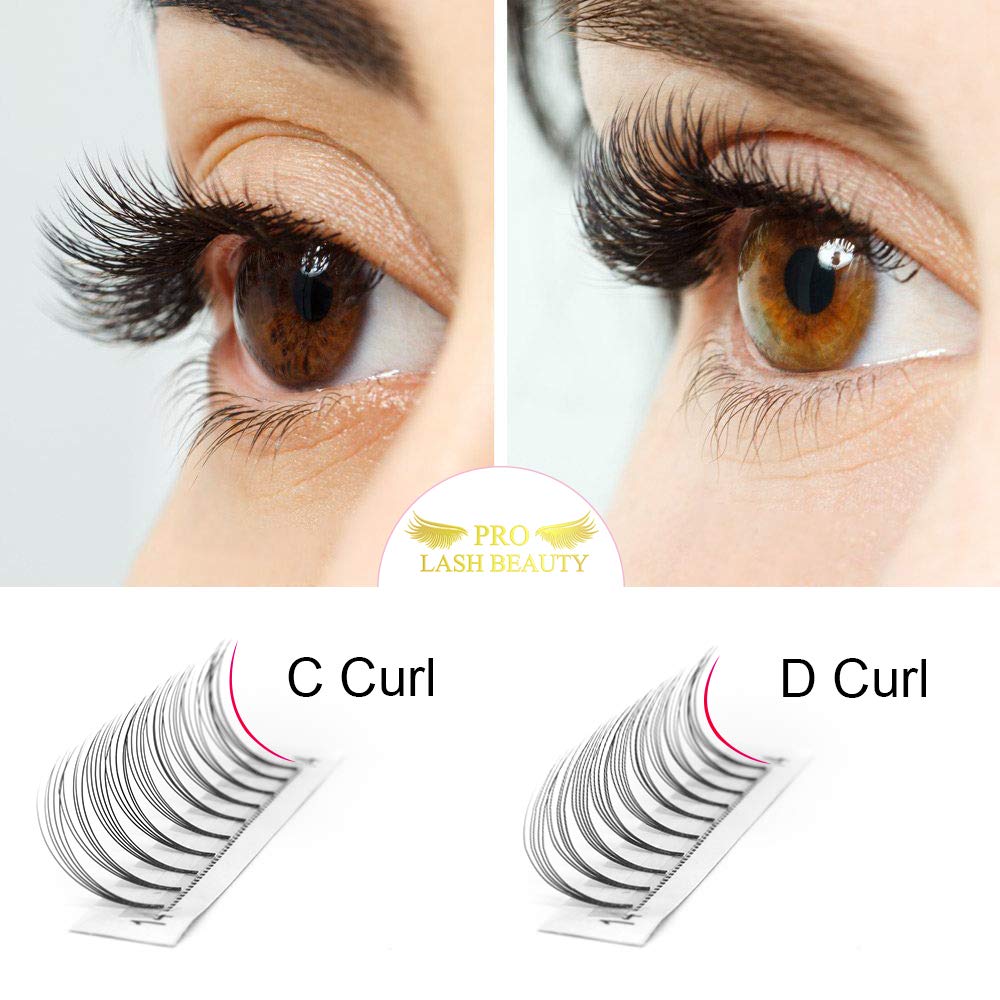 PRO LASHBEAUTY lashes spanning 9–20 mm for customizable eye shapes.