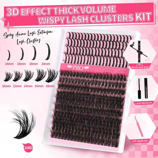 PRO LASHBEAUTY 3D style lash clusters in 10-18mm provide natural to full-volume options.