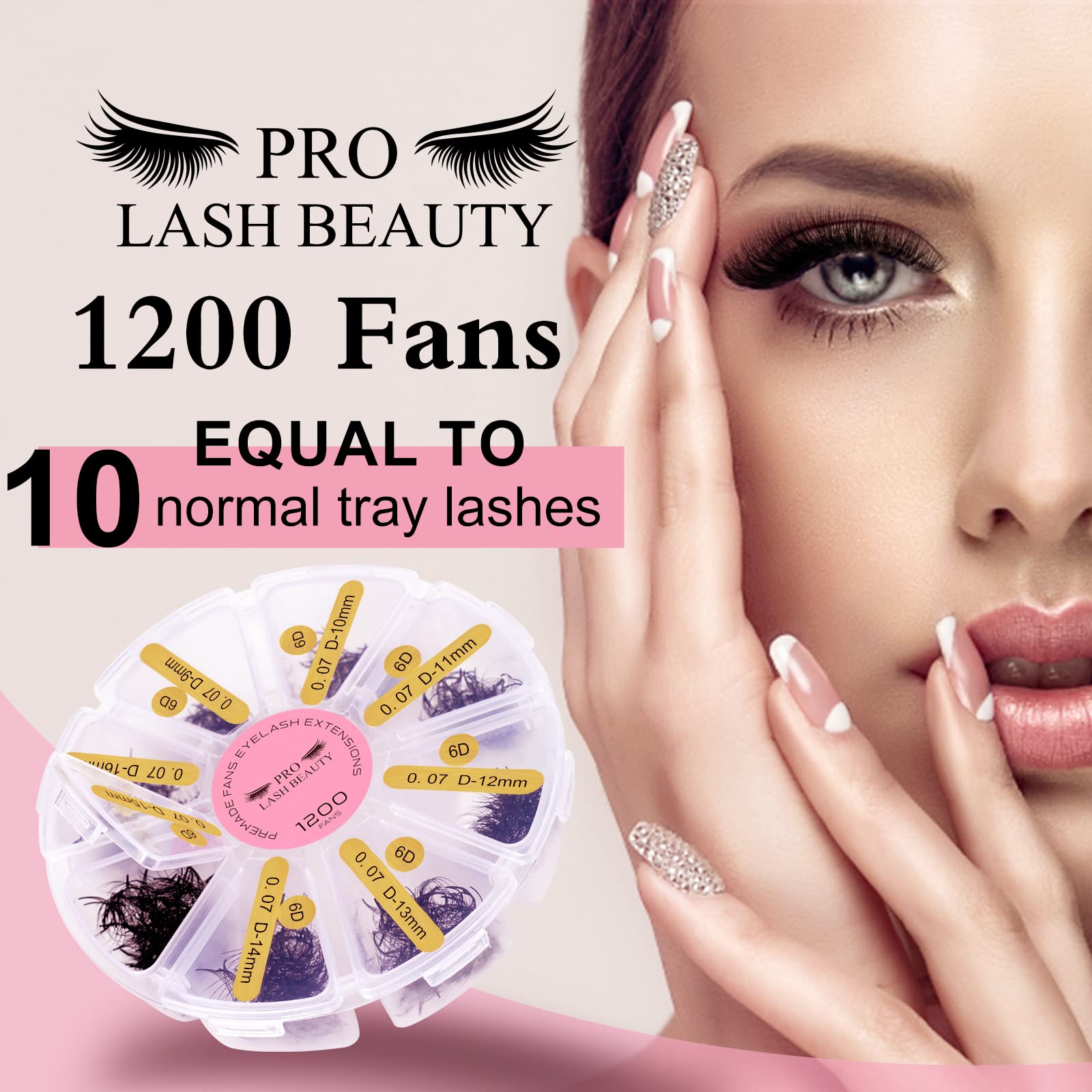 PRO LASHBEAUTY beginner-friendly premade fans for practice and client work.