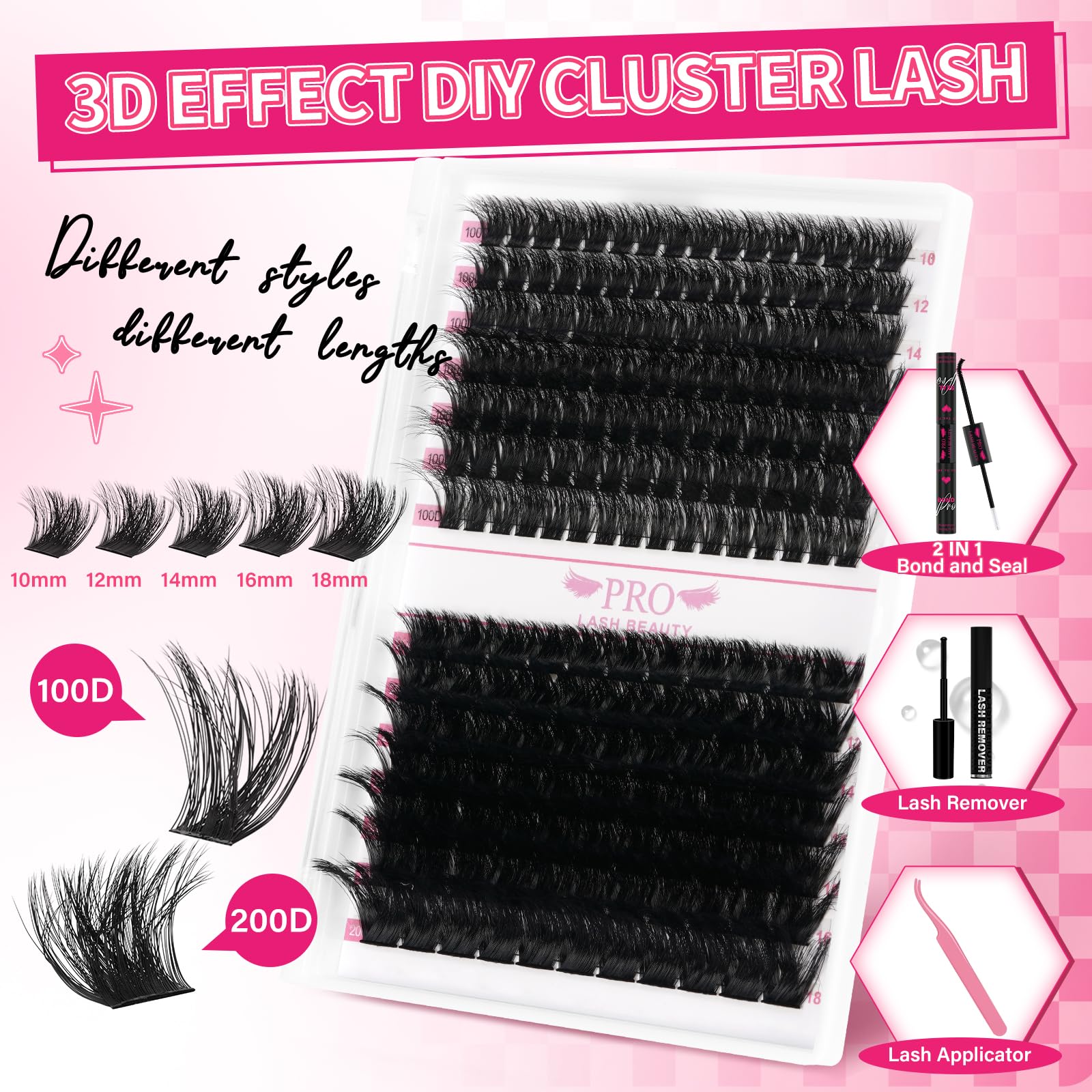 PRO LASHBEAUTY Bond and Seal bottles for secure, smooth lash application.