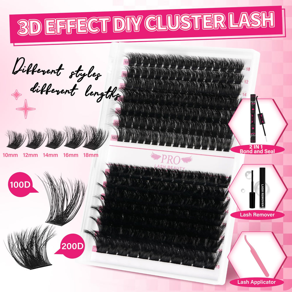 PRO LASHBEAUTY Bond and Seal bottles for secure, smooth lash application.