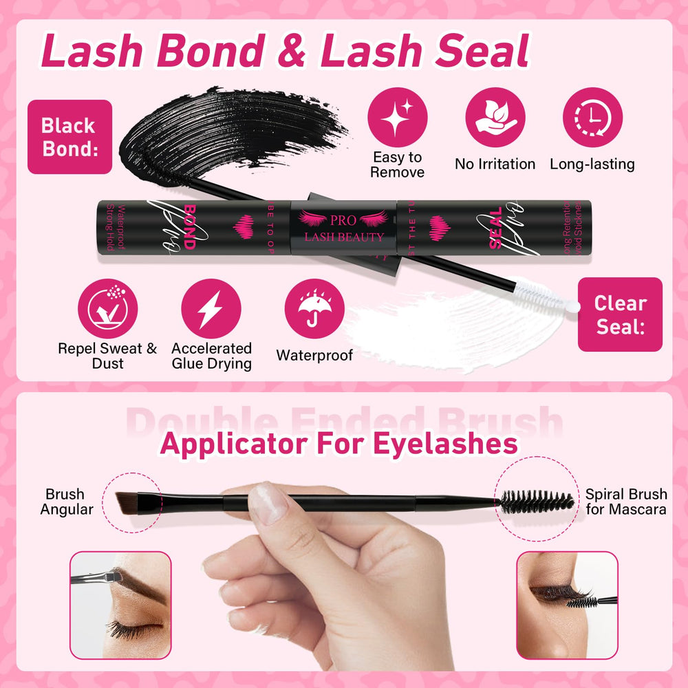 PRO LASHBEAUTY Bond-Seal application showcases secure hold and easy removal