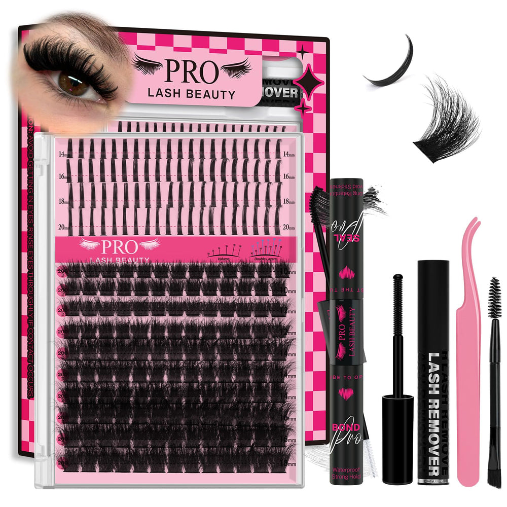 PRO LASHBEAUTY lash clusters 80D-100D spikes for flexible volume and easy DIY looks.