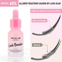 PRO LASHBEAUTY bonder seals lash extensions for durability.
