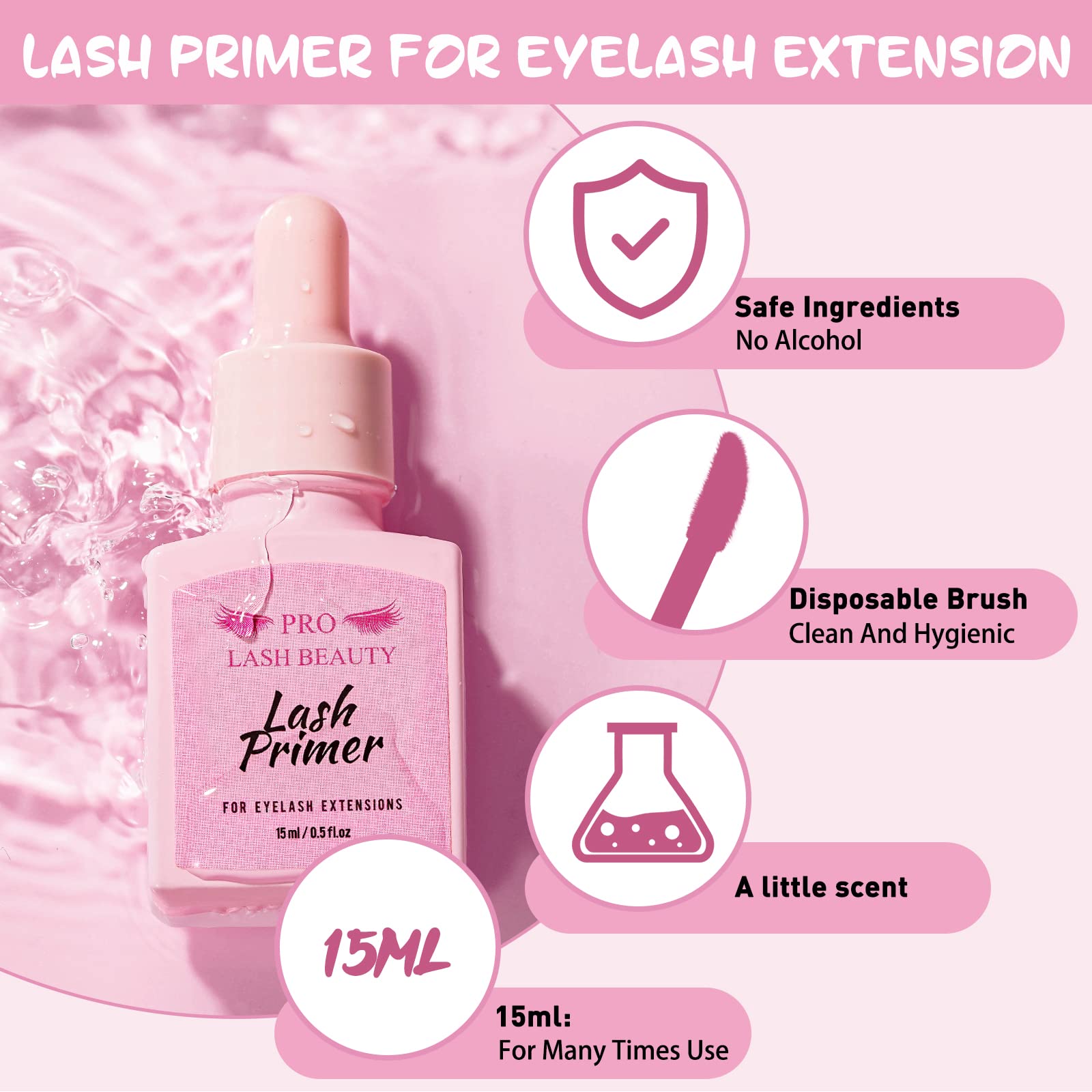 PRO LASHBEAUTY lash primer dropper closeup for precise application.