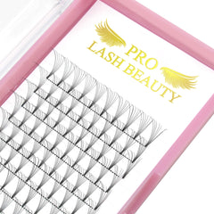 PRO LASHBEAUTY Premade Fans 7D-D curl, 17mm length for dramatic, lightweight volume.