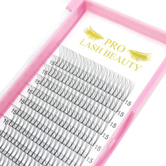 PRO LASHBEAUTY premade fans 3D-D-0.10 short stem for dramatic volume