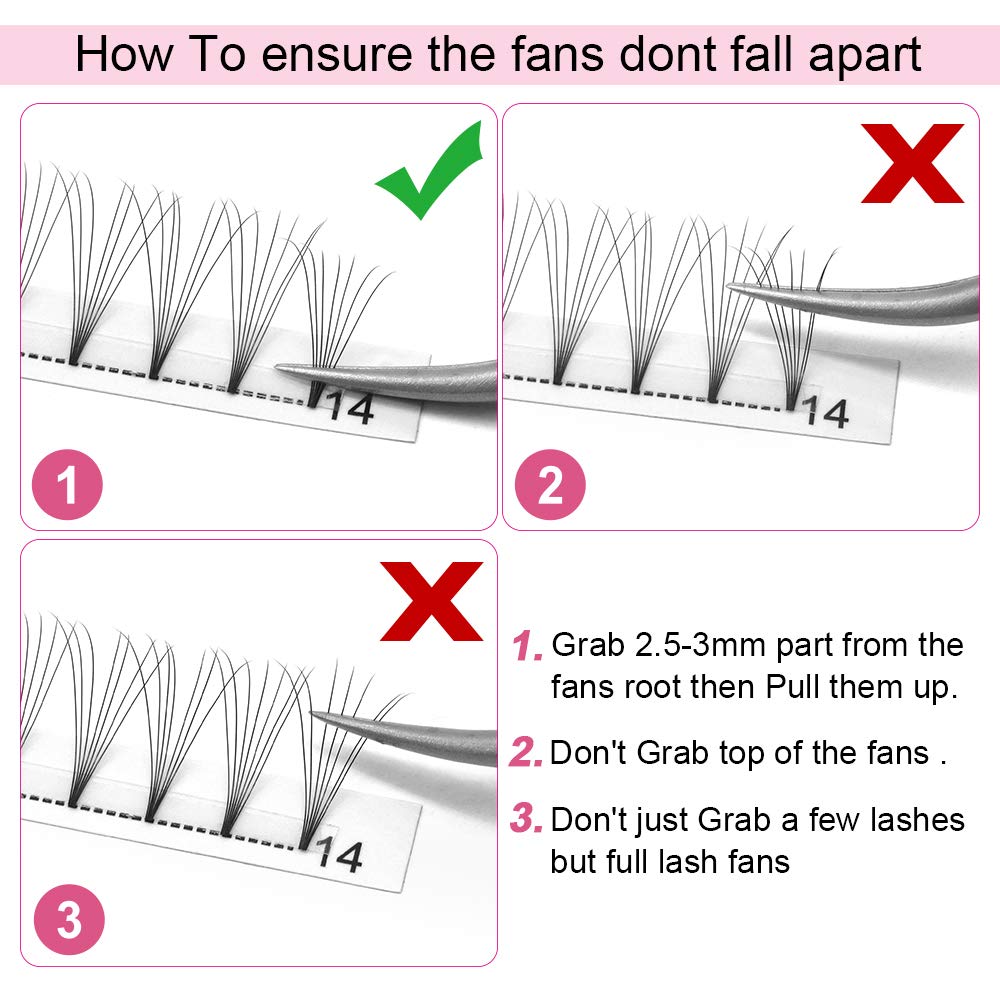 PRO LASHBEAUTY premade fans fast bonding technology aids stable application.