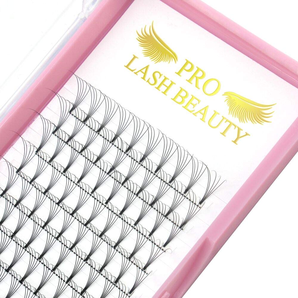 PRO LASHBEAUTY premade fans with short stem for natural 3D volume.