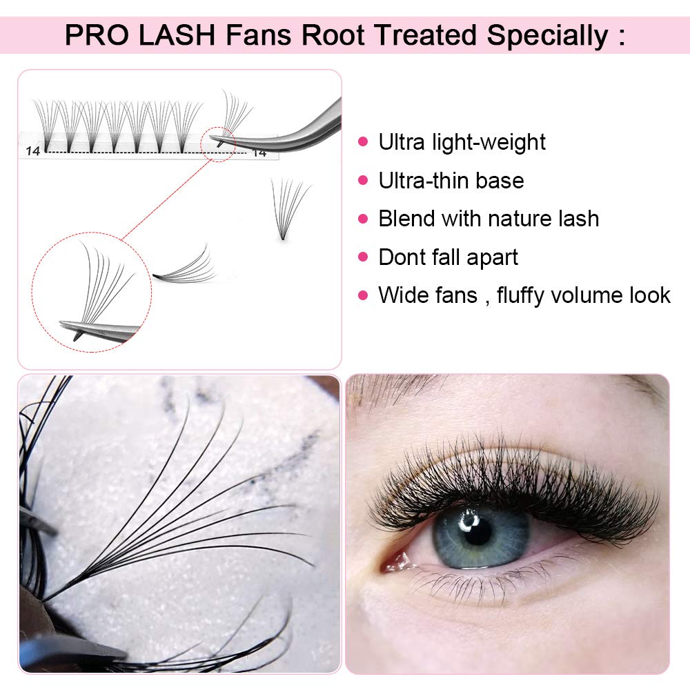 PRO LASHBEAUTY Premade Fans short-stem lashes for a neat base and natural look.