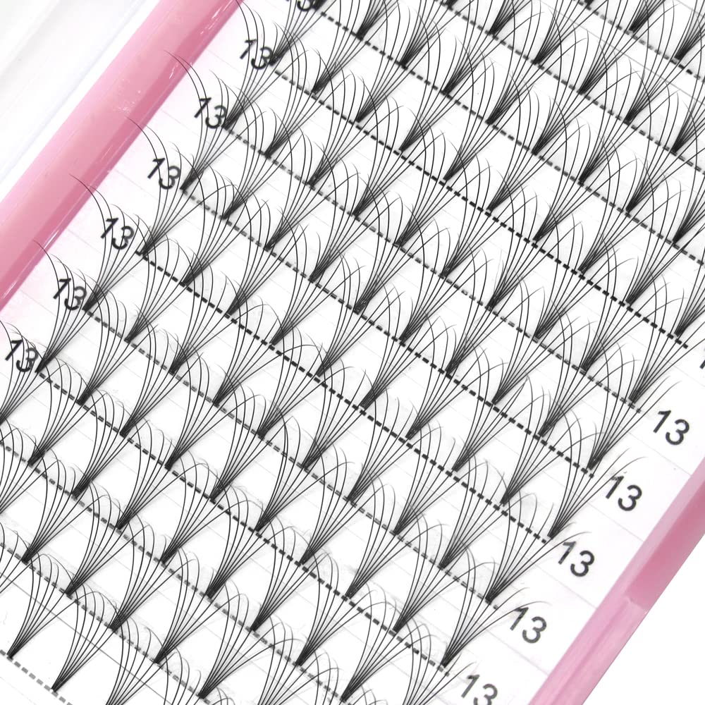 PRO LASHBEAUTY premade 6D-0.10 fans in 18mm with C curl for fuller eyes