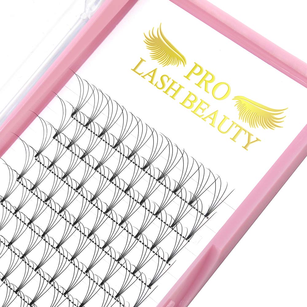 PRO LASHBEAUTY premade volume lashes 4D-C, 17mm, for fuller, lightweight looks.