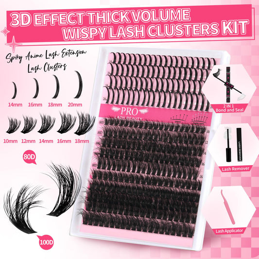 PRO LASHBEAUTY segmented cluster rows for customizable eye shaping and fuller ends.