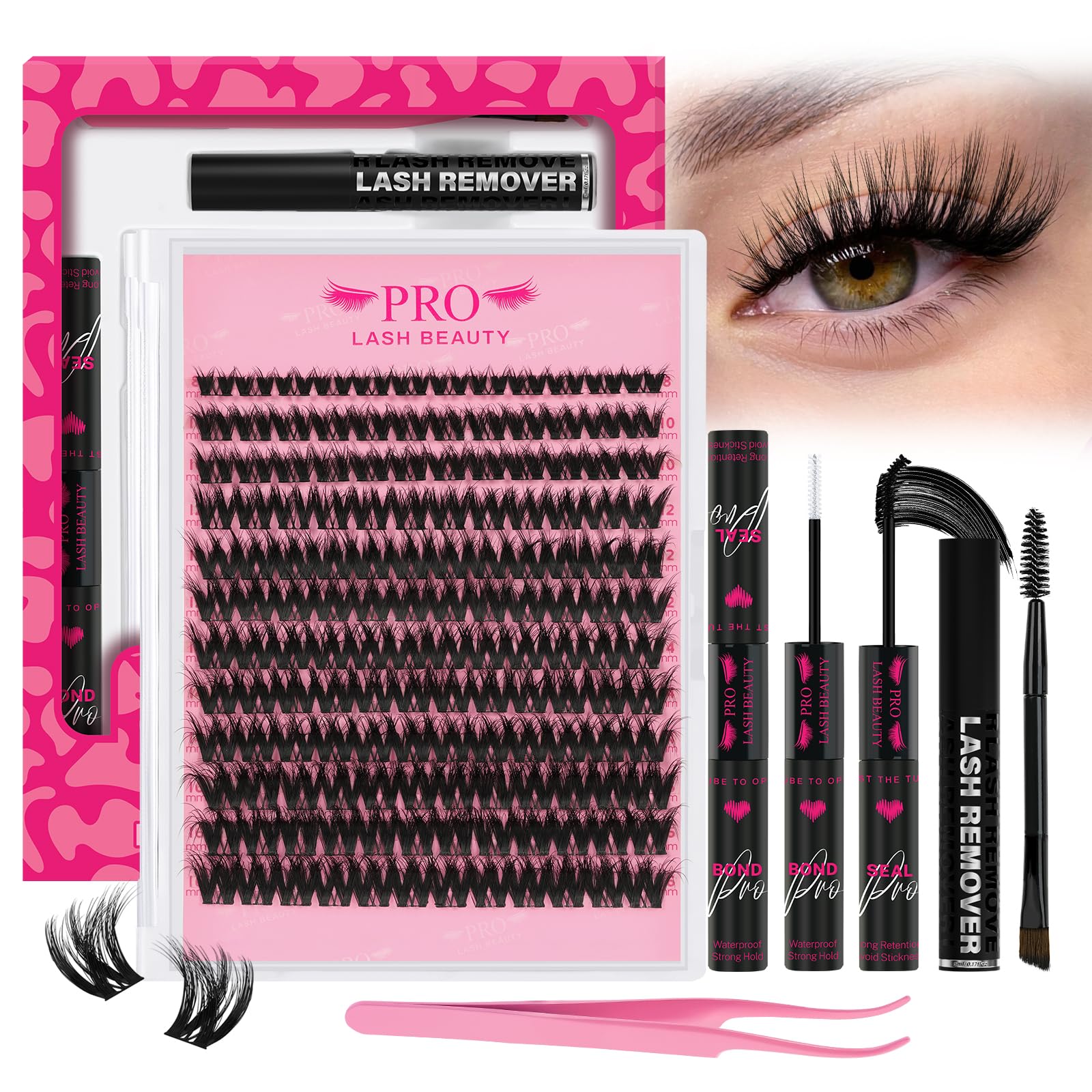 PRO LASHBEAUTY Spider Lash Clusters Kit tray for DIY lash extensions with natural-looking volume