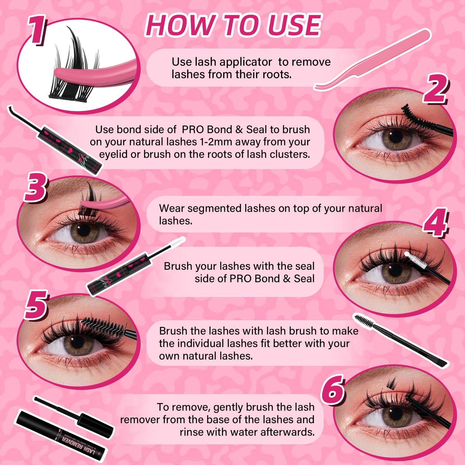 PRO LASHBEAUTY Waterproof and durable clusters endure all-day wear