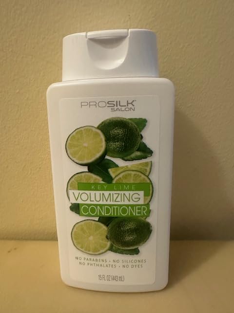 Pro Silk Key Lime moisturizing conditioner bottle provides hydration for silky hair