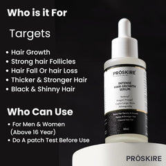 Pro-skir'e serum pour on thinning areas for targeted nourishment.