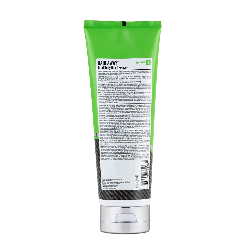 Pro Tan Hair Away texture application showcases smooth, painless hair removal for quick sessions.