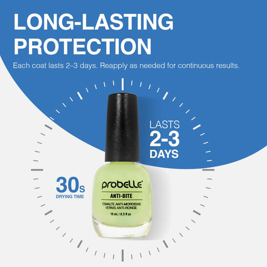 Probelle Anti-Bite brush applying a thin layer on nails for easy daily use.