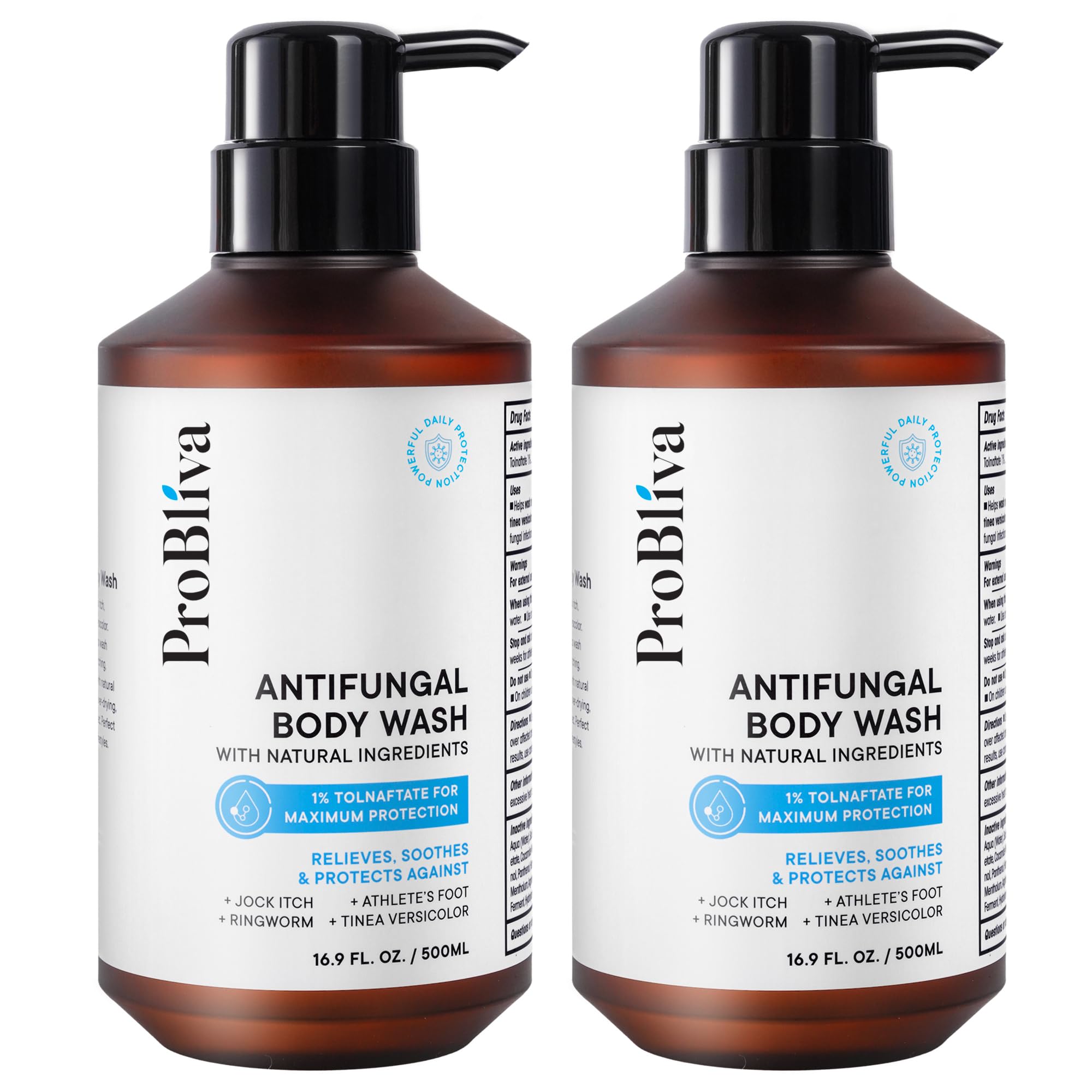 Probiva Antifungal Body Wash bottle showing medicated formula for skin protection.