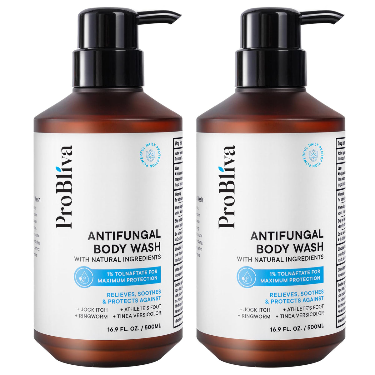 Probiva Antifungal Body Wash bottle showing medicated formula for skin protection.