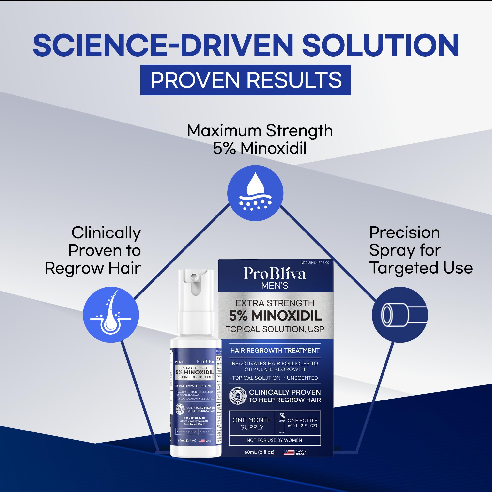 Hands applying ProBliva to the scalp as part of a twice-daily routine