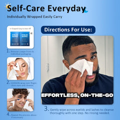 ProCIV eyelid wipes with natural ingredients like tea tree and aloe for cleansing.