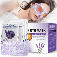ProCIV lavender steam eye mask 30-pack provides soothing relaxation for tired eyes.