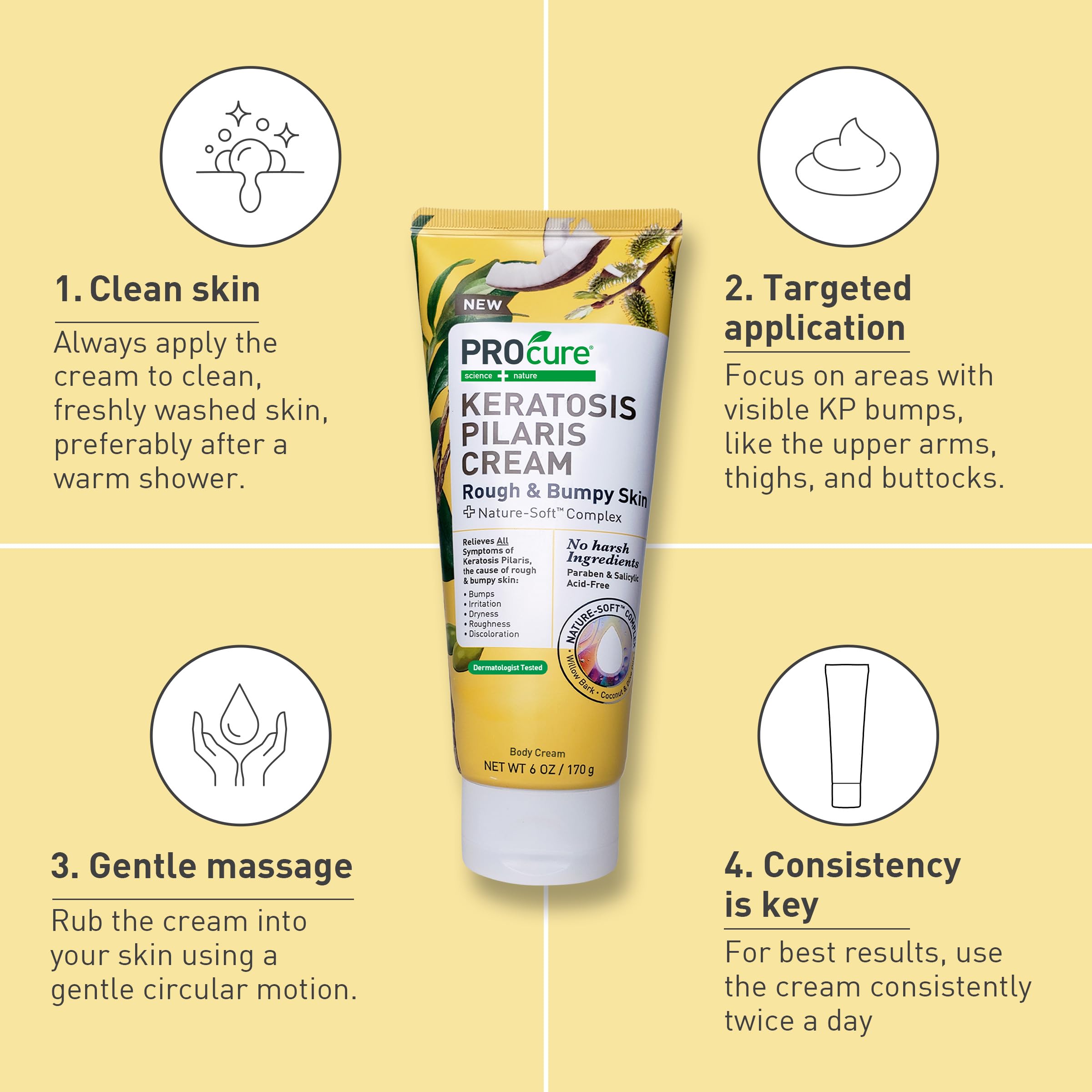 Creamy consistency swirl implies balanced exfoliation and hydration