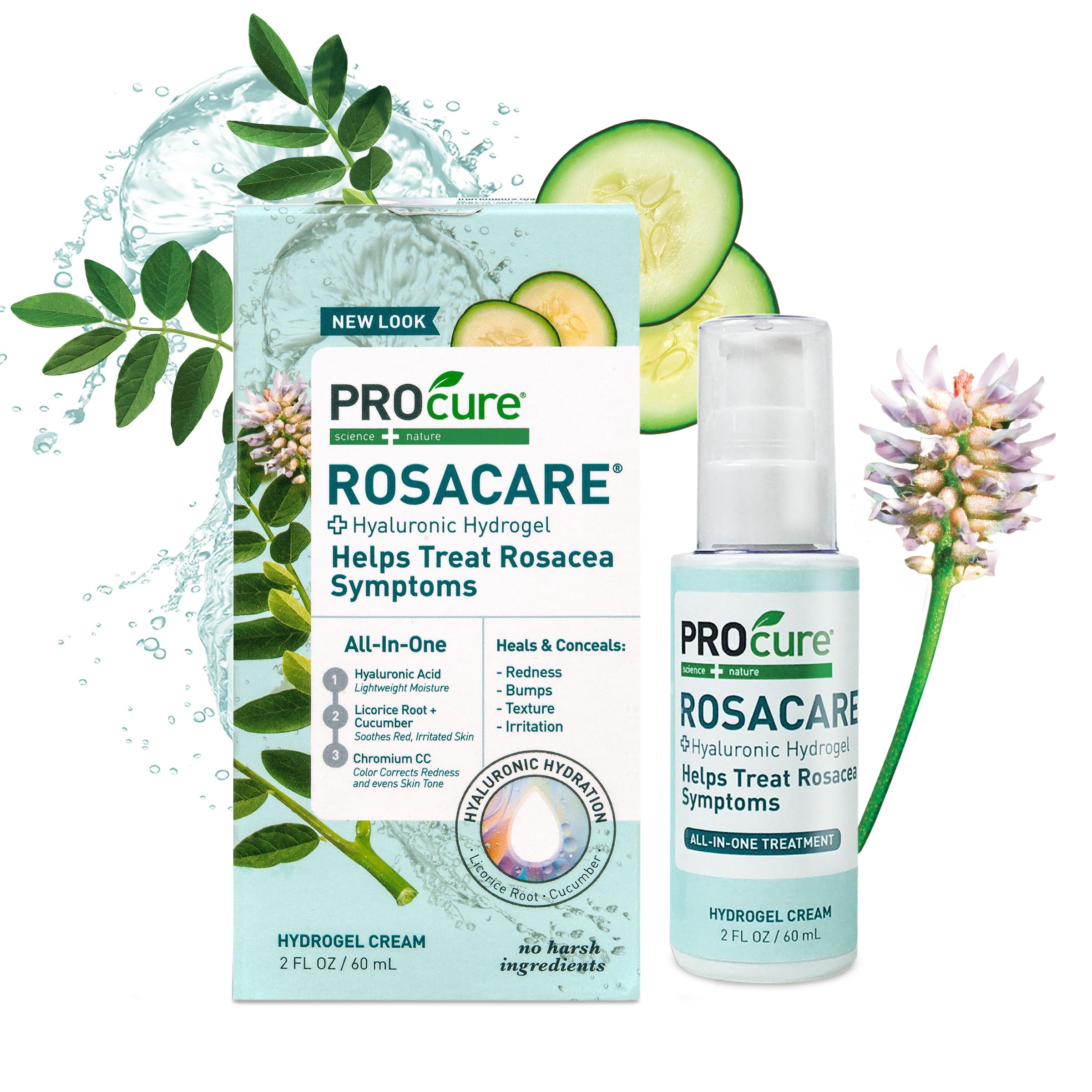 PROcure Rosacare CC Hydrogel bottle signaling hydration for reddened skin