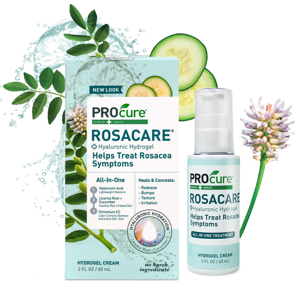 PROcure Rosacare CC Hydrogel bottle signaling hydration for reddened skin