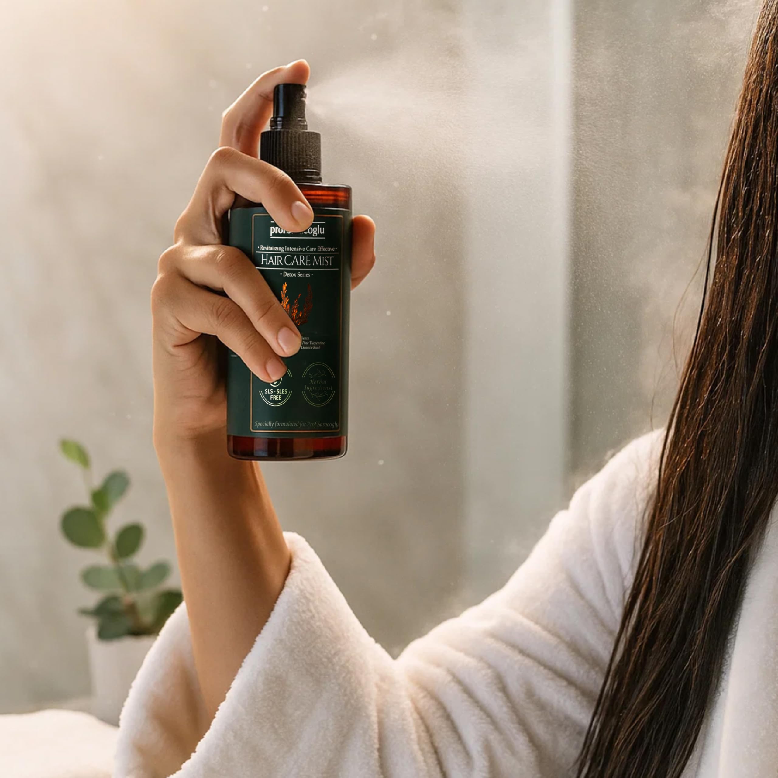 Spritzing mist during routine styling to ease detangling.